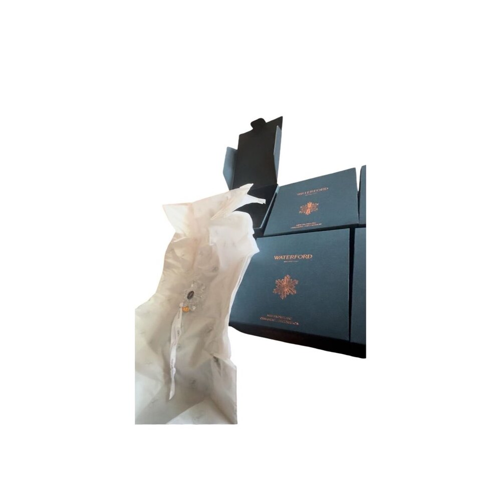 Waterford Snowflake Wishes Annual Crystal Ornaments Set of 8